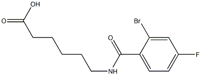 6-[(2-bromo-4-fluorobenzoyl)amino]hexanoic acid Struktur