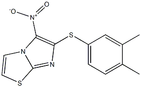 6-[(3,4-dimethylphenyl)thio]-5-nitroimidazo[2,1-b][1,3]thiazole Struktur