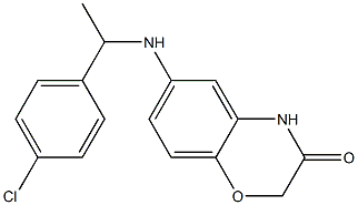 6-{[1-(4-chlorophenyl)ethyl]amino}-3,4-dihydro-2H-1,4-benzoxazin-3-one Struktur