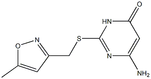 6-amino-2-{[(5-methyl-1,2-oxazol-3-yl)methyl]sulfanyl}-3,4-dihydropyrimidin-4-one Struktur