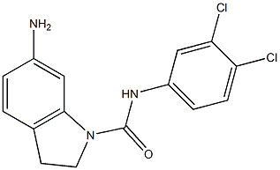 6-amino-N-(3,4-dichlorophenyl)-2,3-dihydro-1H-indole-1-carboxamide Struktur