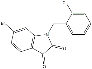 6-bromo-1-[(2-chlorophenyl)methyl]-2,3-dihydro-1H-indole-2,3-dione Struktur