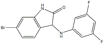 6-bromo-3-[(3,5-difluorophenyl)amino]-2,3-dihydro-1H-indol-2-one Struktur