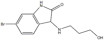 6-bromo-3-[(3-hydroxypropyl)amino]-2,3-dihydro-1H-indol-2-one Struktur