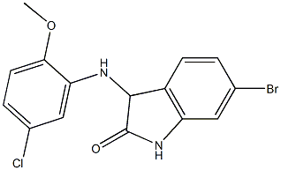 6-bromo-3-[(5-chloro-2-methoxyphenyl)amino]-2,3-dihydro-1H-indol-2-one Struktur