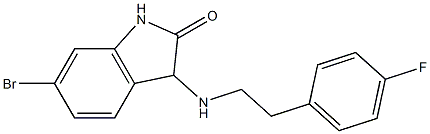 6-bromo-3-{[2-(4-fluorophenyl)ethyl]amino}-2,3-dihydro-1H-indol-2-one Struktur