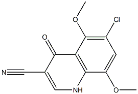 6-chloro-5,8-dimethoxy-4-oxo-1,4-dihydroquinoline-3-carbonitrile Struktur