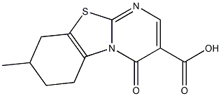 8-methyl-4-oxo-6,7,8,9-tetrahydro-4H-pyrimido[2,1-b][1,3]benzothiazole-3-carboxylic acid Struktur