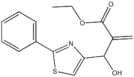 ethyl 2-[hydroxy(2-phenyl-1,3-thiazol-4-yl)methyl]prop-2-enoate Struktur