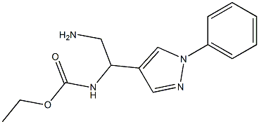 ethyl 2-amino-1-(1-phenyl-1H-pyrazol-4-yl)ethylcarbamate Struktur