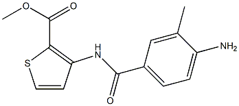 methyl 3-[(4-amino-3-methylbenzene)amido]thiophene-2-carboxylate Struktur