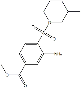 methyl 3-amino-4-[(3-methylpiperidine-1-)sulfonyl]benzoate Struktur