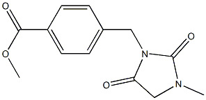 methyl 4-[(3-methyl-2,5-dioxoimidazolidin-1-yl)methyl]benzoate Struktur