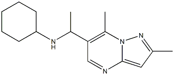 N-(1-{2,7-dimethylpyrazolo[1,5-a]pyrimidin-6-yl}ethyl)cyclohexanamine Struktur