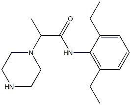 N-(2,6-diethylphenyl)-2-(piperazin-1-yl)propanamide Struktur