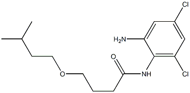 N-(2-amino-4,6-dichlorophenyl)-4-(3-methylbutoxy)butanamide Struktur