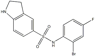 N-(2-bromo-4-fluorophenyl)-2,3-dihydro-1H-indole-5-sulfonamide Struktur