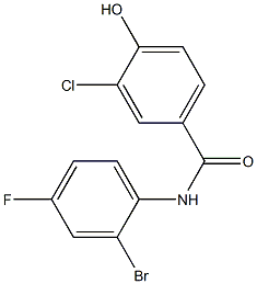 N-(2-bromo-4-fluorophenyl)-3-chloro-4-hydroxybenzamide Struktur