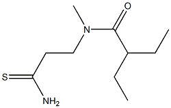 N-(2-carbamothioylethyl)-2-ethyl-N-methylbutanamide Struktur