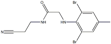 N-(2-cyanoethyl)-2-[(2,6-dibromo-4-methylphenyl)amino]acetamide Struktur