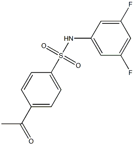 N-(3,5-difluorophenyl)-4-acetylbenzene-1-sulfonamide Struktur