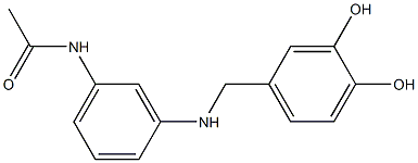 N-(3-{[(3,4-dihydroxyphenyl)methyl]amino}phenyl)acetamide Struktur