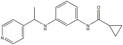 N-(3-{[1-(pyridin-4-yl)ethyl]amino}phenyl)cyclopropanecarboxamide Struktur