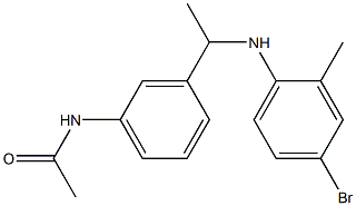 N-(3-{1-[(4-bromo-2-methylphenyl)amino]ethyl}phenyl)acetamide Struktur