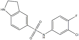 N-(3-chloro-4-fluorophenyl)-2,3-dihydro-1H-indole-5-sulfonamide Struktur