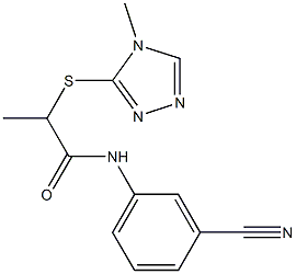 N-(3-cyanophenyl)-2-[(4-methyl-4H-1,2,4-triazol-3-yl)sulfanyl]propanamide Struktur