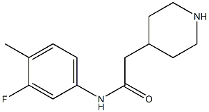 N-(3-fluoro-4-methylphenyl)-2-piperidin-4-ylacetamide Struktur