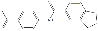 N-(4-acetylphenyl)-2,3-dihydro-1H-indene-5-carboxamide Struktur