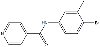 N-(4-bromo-3-methylphenyl)isonicotinamide Struktur