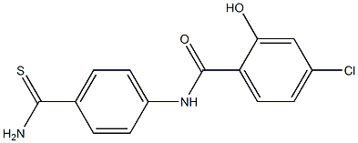 N-(4-carbamothioylphenyl)-4-chloro-2-hydroxybenzamide Struktur