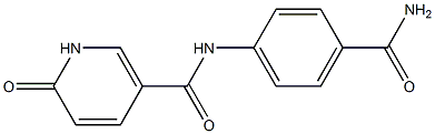 N-(4-carbamoylphenyl)-6-oxo-1,6-dihydropyridine-3-carboxamide Struktur