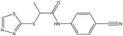 N-(4-cyanophenyl)-2-(1,3,4-thiadiazol-2-ylsulfanyl)propanamide Struktur