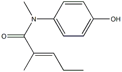 N-(4-hydroxyphenyl)-N,2-dimethylpent-2-enamide Struktur