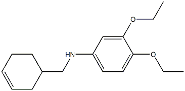 N-(cyclohex-3-en-1-ylmethyl)-3,4-diethoxyaniline Struktur