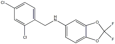 N-[(2,4-dichlorophenyl)methyl]-2,2-difluoro-2H-1,3-benzodioxol-5-amine Struktur