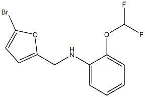 N-[(5-bromofuran-2-yl)methyl]-2-(difluoromethoxy)aniline Struktur