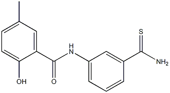 N-[3-(aminocarbonothioyl)phenyl]-2-hydroxy-5-methylbenzamide Struktur