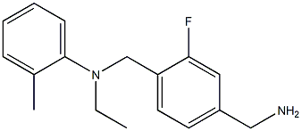 N-{[4-(aminomethyl)-2-fluorophenyl]methyl}-N-ethyl-2-methylaniline Struktur