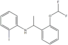 N-{1-[2-(difluoromethoxy)phenyl]ethyl}-2-iodoaniline Struktur