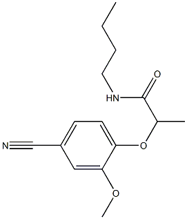 N-butyl-2-(4-cyano-2-methoxyphenoxy)propanamide Struktur