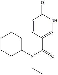 N-cyclohexyl-N-ethyl-6-oxo-1,6-dihydropyridine-3-carboxamide Struktur