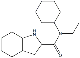 N-cyclohexyl-N-ethyl-octahydro-1H-indole-2-carboxamide Struktur