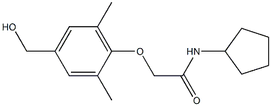 N-cyclopentyl-2-[4-(hydroxymethyl)-2,6-dimethylphenoxy]acetamide Struktur