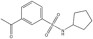 N-cyclopentyl-3-acetylbenzene-1-sulfonamide Struktur