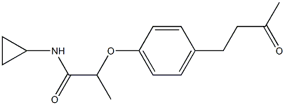 N-cyclopropyl-2-[4-(3-oxobutyl)phenoxy]propanamide Struktur