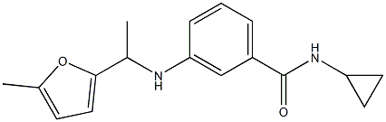 N-cyclopropyl-3-{[1-(5-methylfuran-2-yl)ethyl]amino}benzamide Struktur